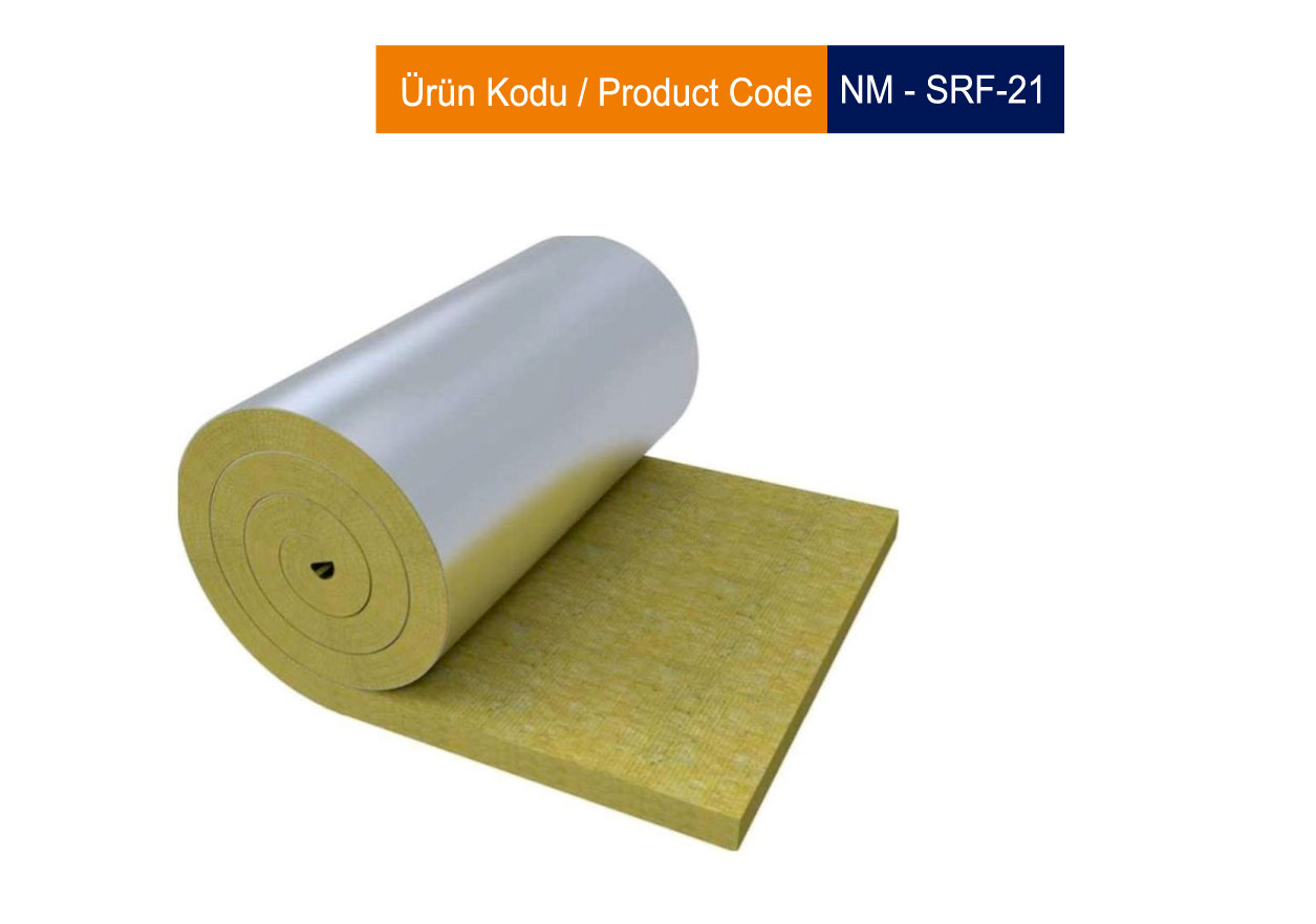 حصيرة من الصوف المعدني مغطاة بورق الألمنيوم